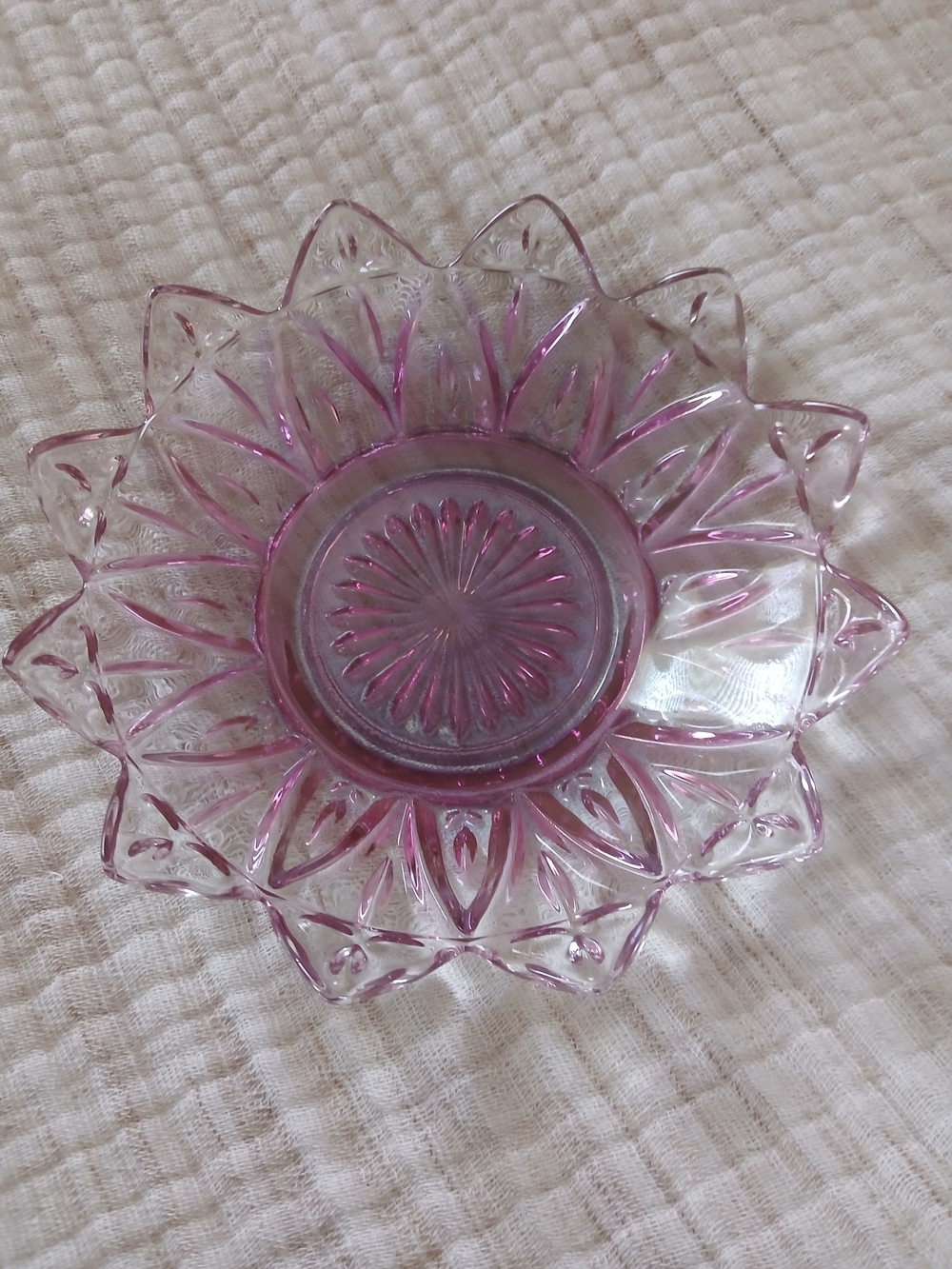 Vintage Federal Glass Pink Petal Bowl